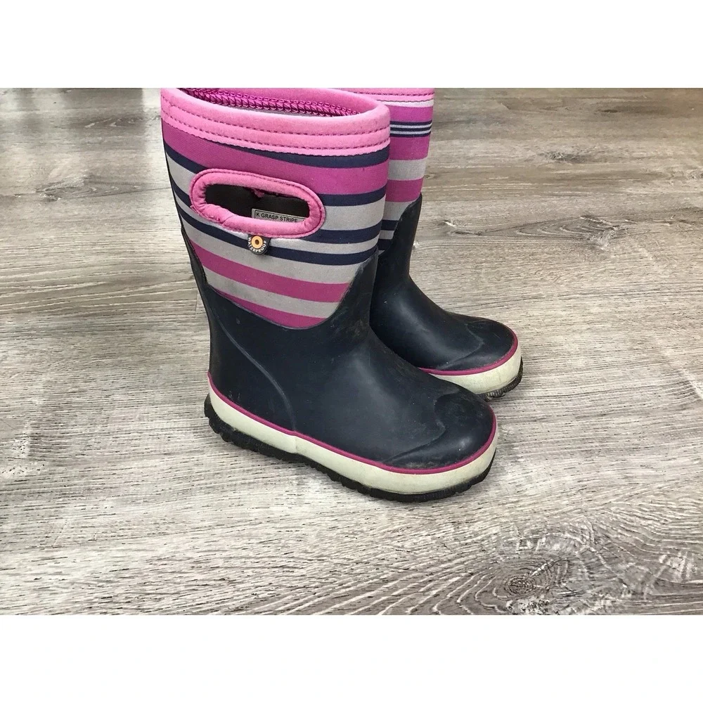 Bogs Grasp Toddler Waterproof Winter Boots Size 9 Pink Multi Stripe -30F/-34C
